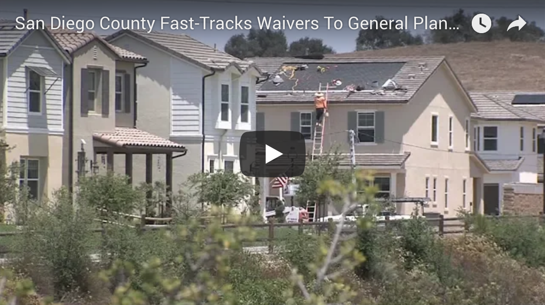 San Diego County Fast-Tracks Waivers To General Plan For New Housing